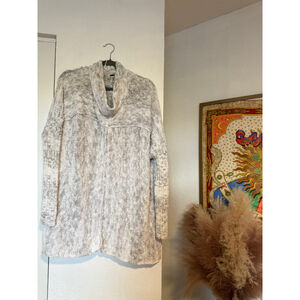 Preowned, Free People Nightingale marled knit sweater, cream/tan, Medium